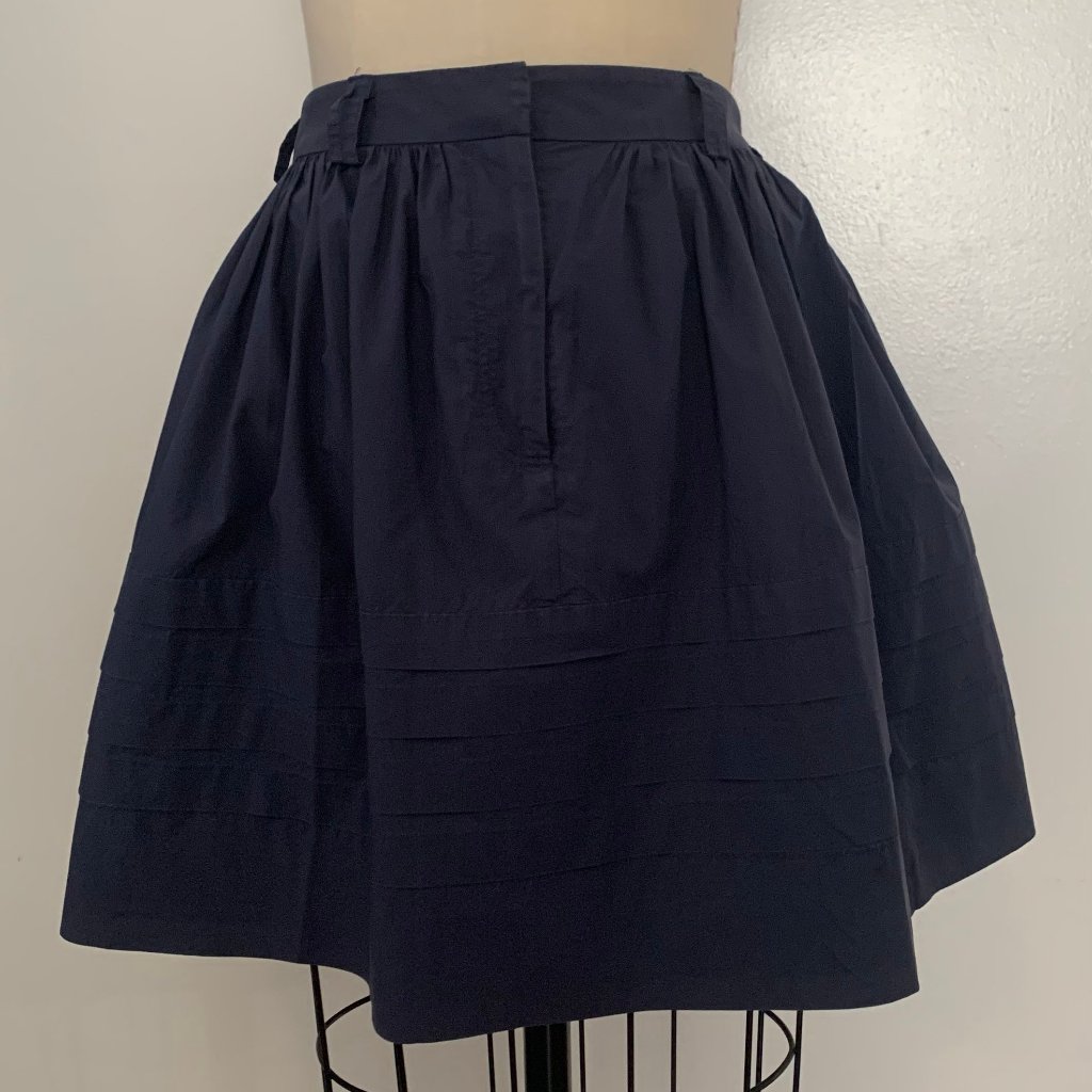 Adam Lippes Navy Skater Skirt, Size 10.